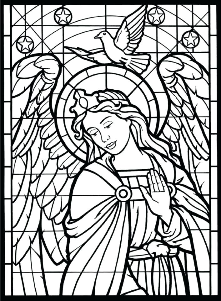 707x960 Stained Glass Coloring Pages