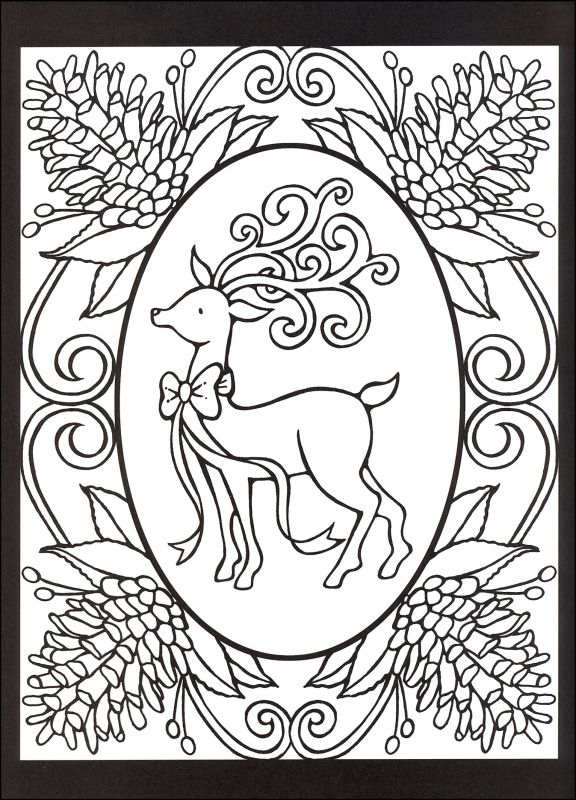 576x800 Christmas Coloring Pages Stained Glass Look