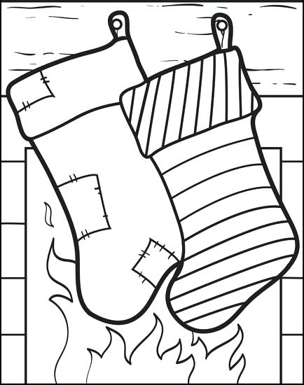 Christmas Stockings Coloring Pages Stocking Coloring Pages 434x550 Christmas Stockings Coloring Pages Stocking Coloring Pages
