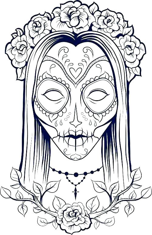 500x774 Coloring Pages Of Skulls Free Printable Sugar Skull Coloring Pages