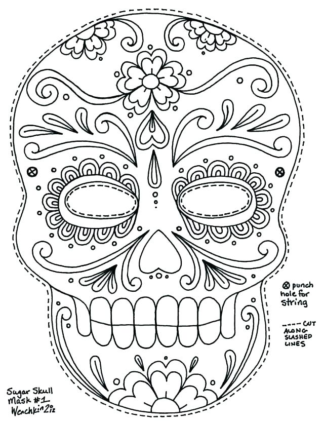 640x837 Sugar Skull Coloring Pages Free Printable Sugar Skull Coloring