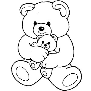 300x299 Fancy Design Ideas Printable Teddy Bear Coloring Pages Big Hugging