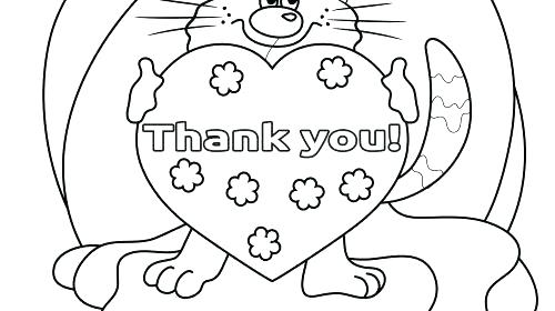 Thank You Coloring Pages Page Unique Cat Heart Kids Printable Yo 500x280 Thank You Coloring Pages Page Unique Cat Heart Kids Printable Yo