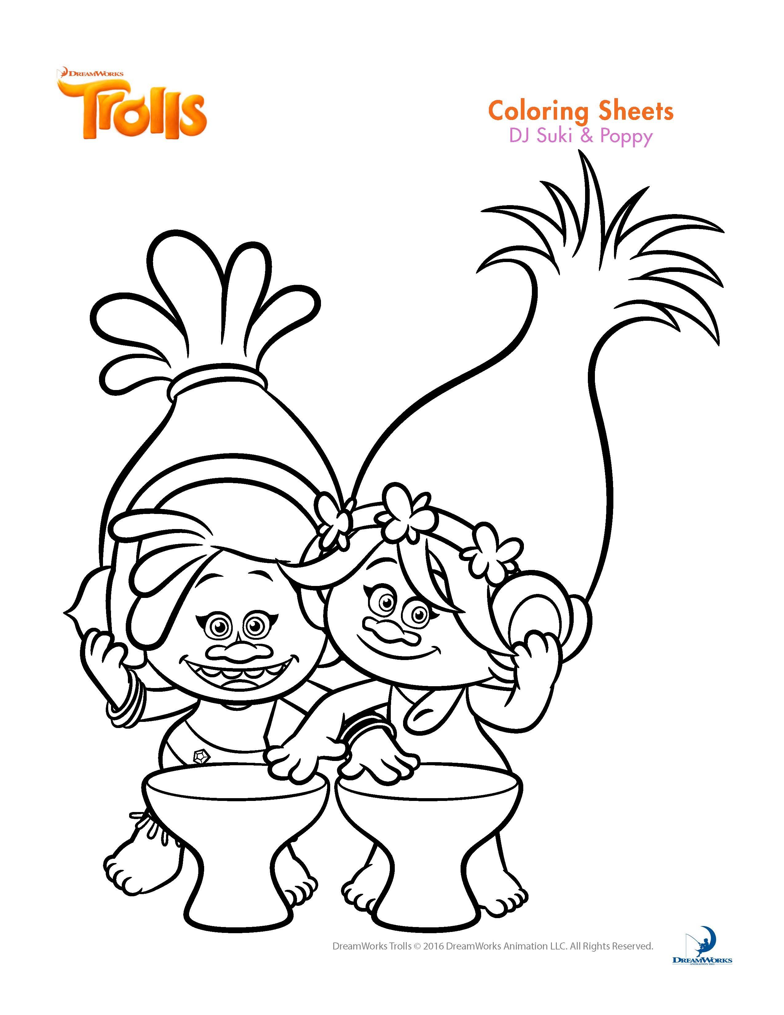 2550x3300 Trolls Coloring Sheets And Printable Activity Sheets Birthdays
