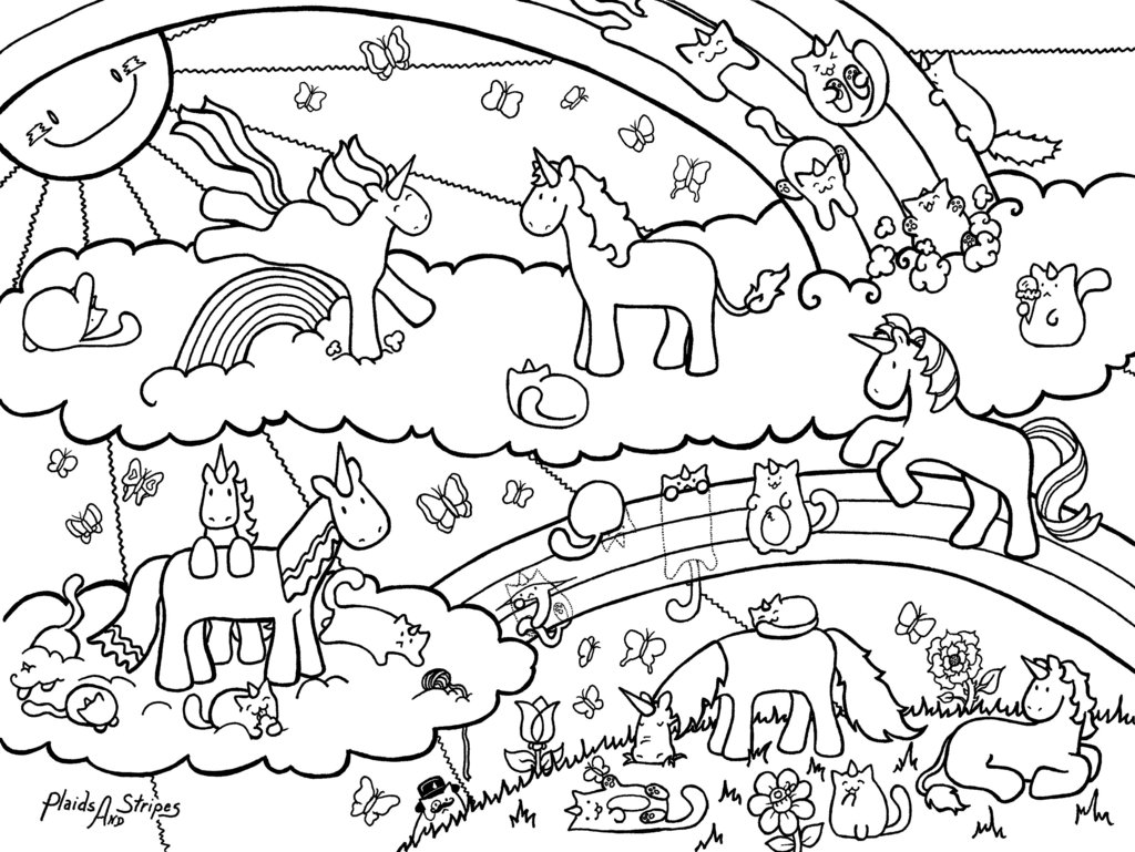 Unicorn Fairy Tales Coloring Pages Printable Art Sheets 1024x769 Unicorn Fairy Tales Coloring Pages Printable Art Sheets