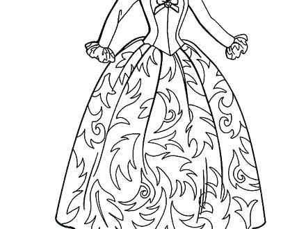 440x330 Dress Up Coloring Pages Party Dress With Ruffles Coloring Page