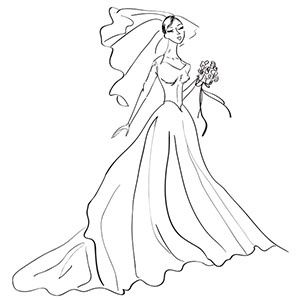 Printable Wedding Dress Coloring Pages at GetColorings.com | Free ...