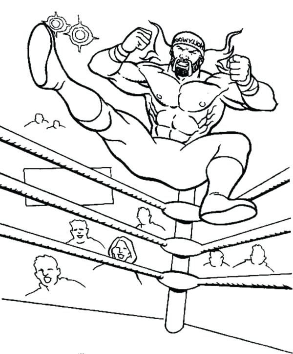 600x723 Wrestling Coloring Pages Wrestler Coloring Pages Wrestler Jump