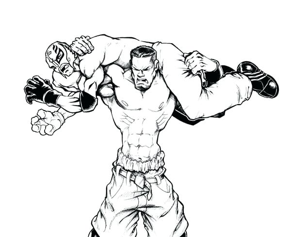 600x489 John Drawing At Free For Personal Use Wrestlers Coloring Pages