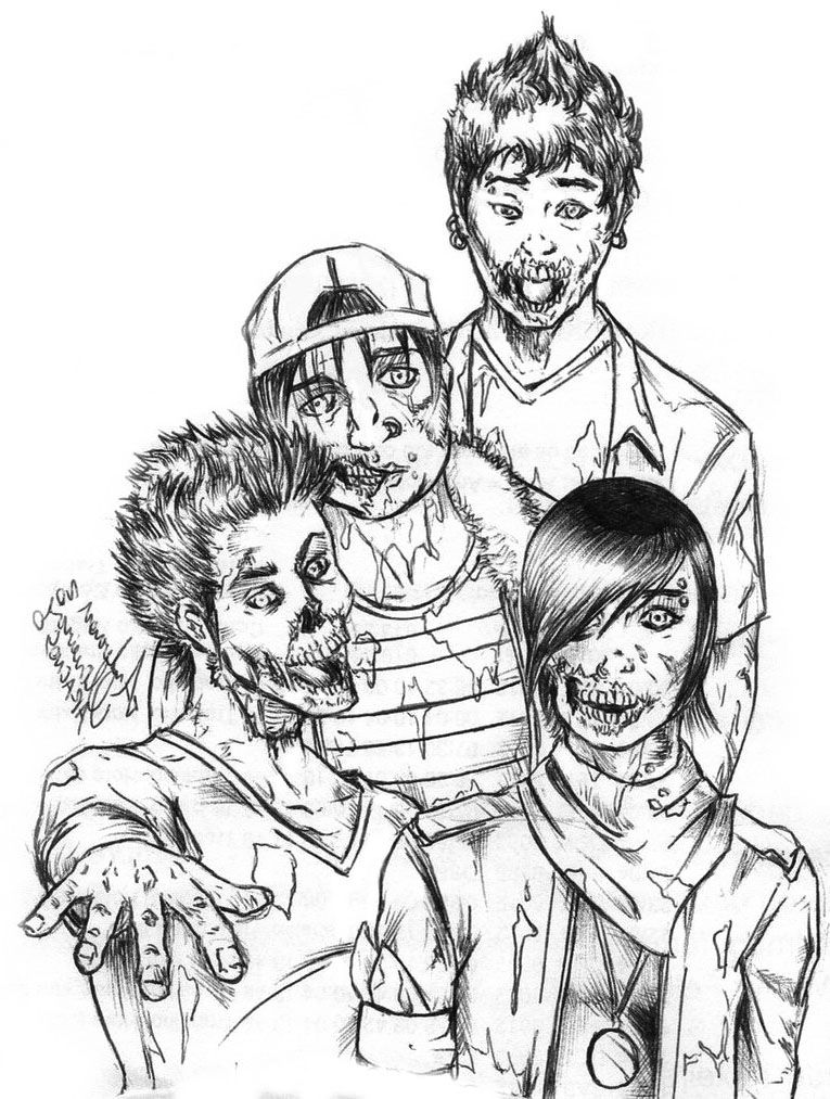 Four Zombie Coloring Page Zombie Coloring Coloring 765x1013 Four Zombie Coloring Page Zombie Coloring Coloring