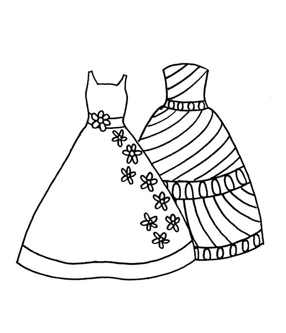 Fashion Dress Coloring Pages 590x687 Fashion Dress Coloring Pages