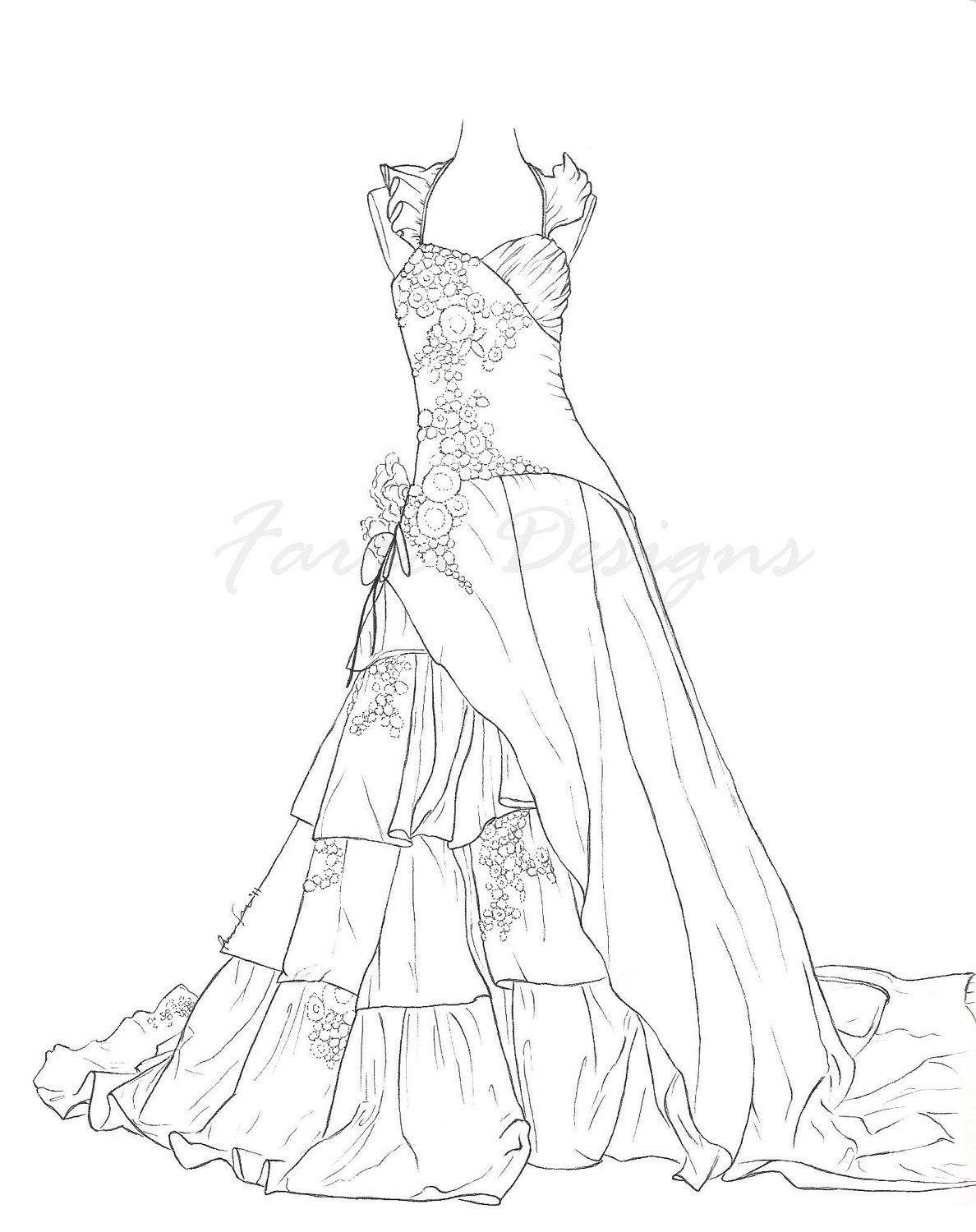 Barbie Night Dress Coloring 01 1188x1500 Barbie Night Dress Coloring 01