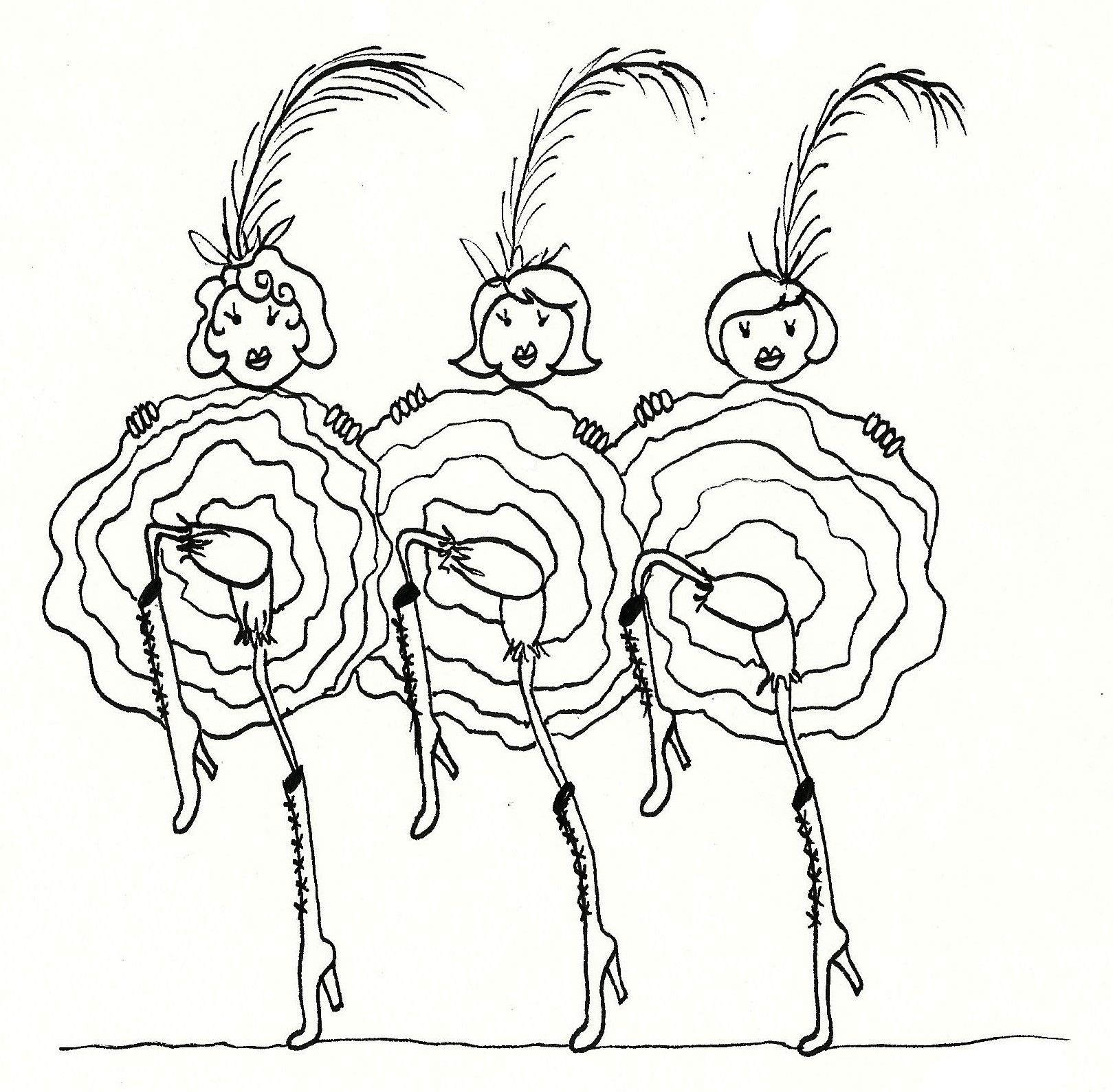 1619x1589 Can Can Dancers Coloring Pages Dancers, Stenciling