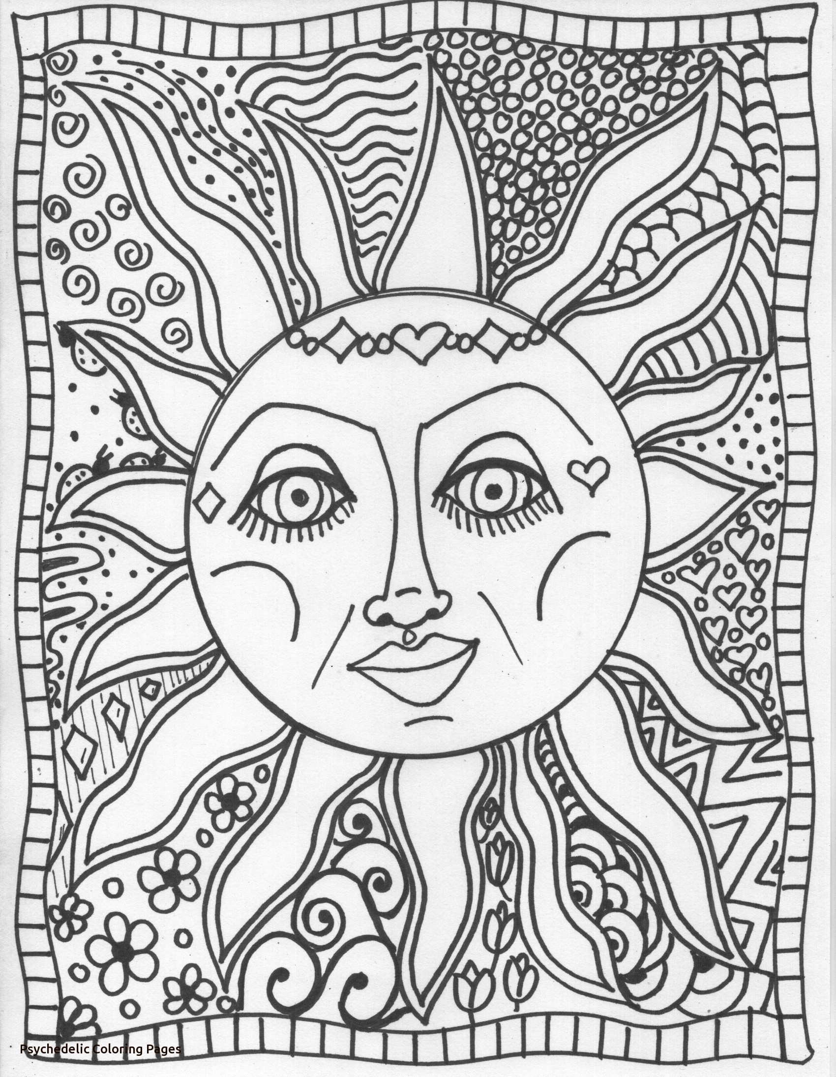 Psychedelic Art Coloring Pages Artistic Printable Adult Sun Print 1700x2190 Psychedelic Art Coloring Pages Artistic Printable Adult Sun Print