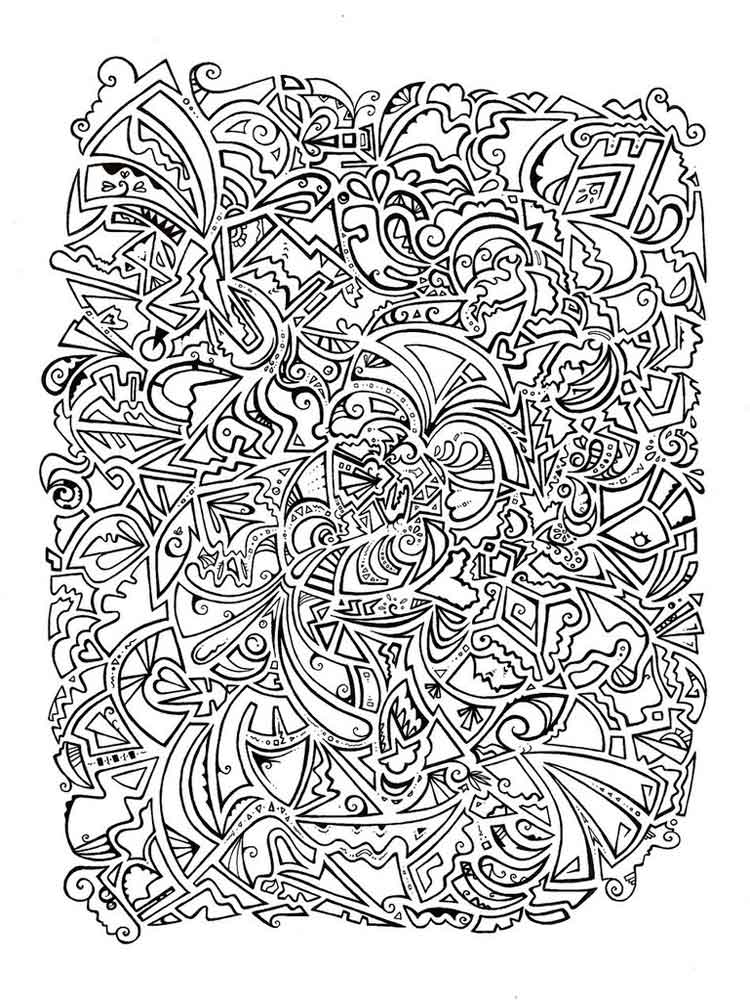 750x1000 Psychedelic Coloring Pages For Adults. Free Printable Psychedelic