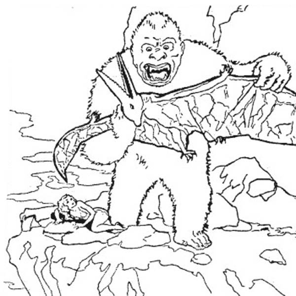 600x600 King Kong Kill Pteranodon Coloring Pages King Kong Kill