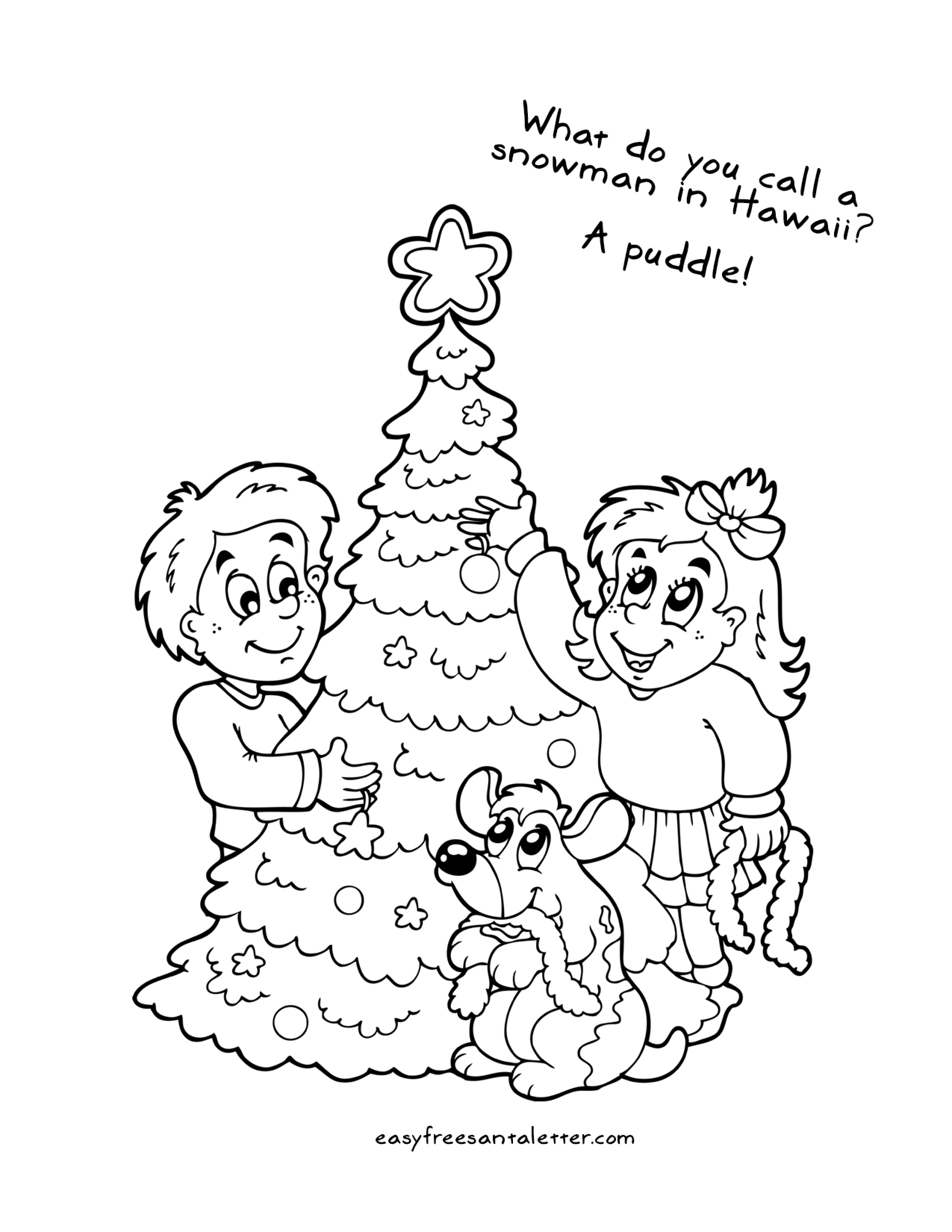 Free Printable Christmas Coloring Pages (With Jokes!) Coloring 2550x3300 Free Printable Christmas Coloring Pages (With Jokes!) Coloring