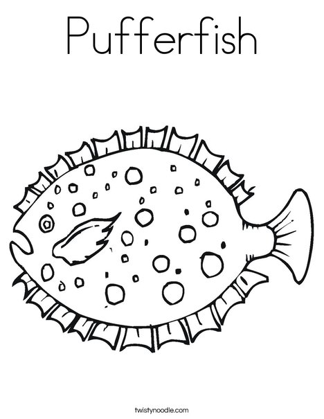 468x605 Pufferfish Coloring Page