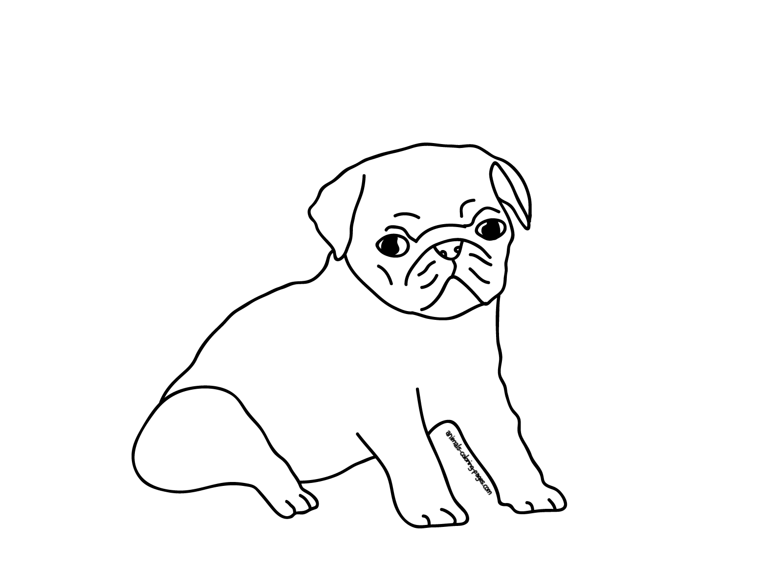 1600x1200 Printable Coloring Pages Puppy Pugs Pug Draw Within Page