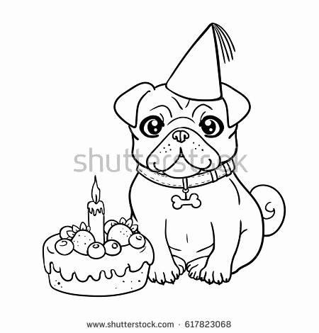 450x470 Pug Dog Coloring Pages Pics Cute Little Pug Dog Celebrates
