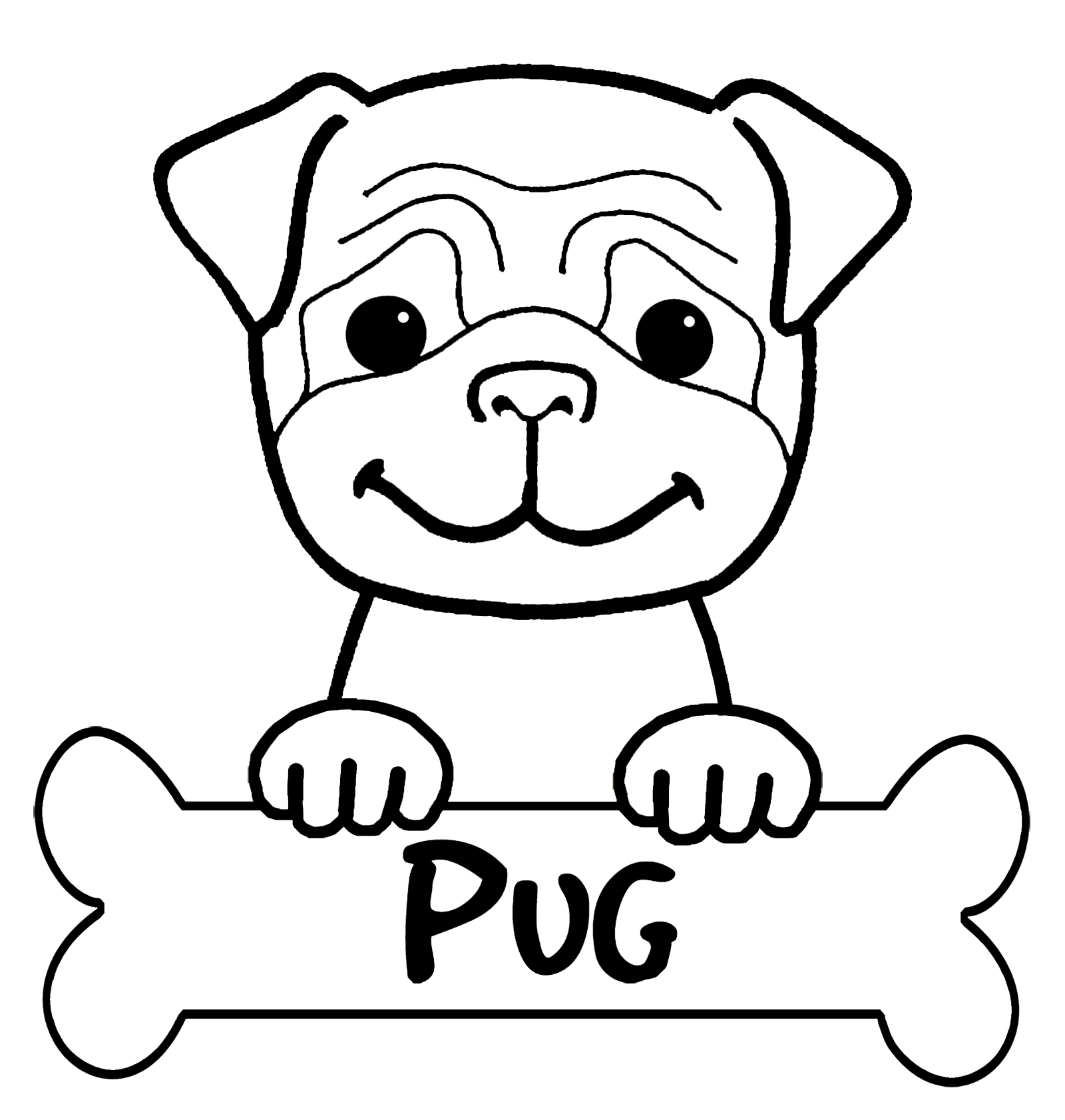 Pug Coloring Pages 1600x1682 Pug Coloring Pages