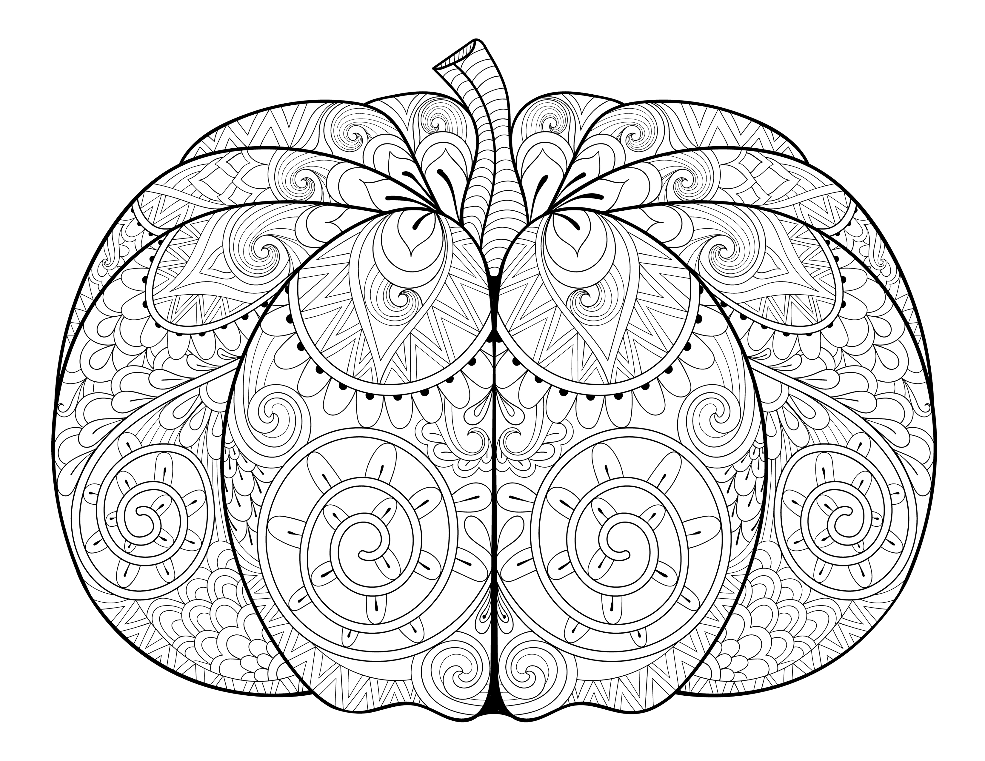 3300x2550 Free Adult Coloring Pages Pumpkin Delight!