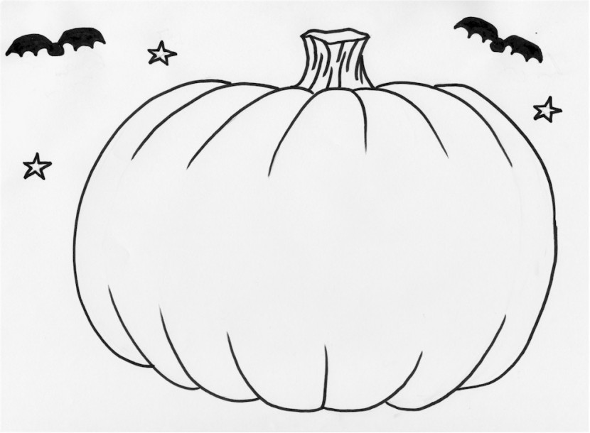 Blank Pumpkin Coloring Pages 830x610 Blank Pumpkin Coloring Pages
