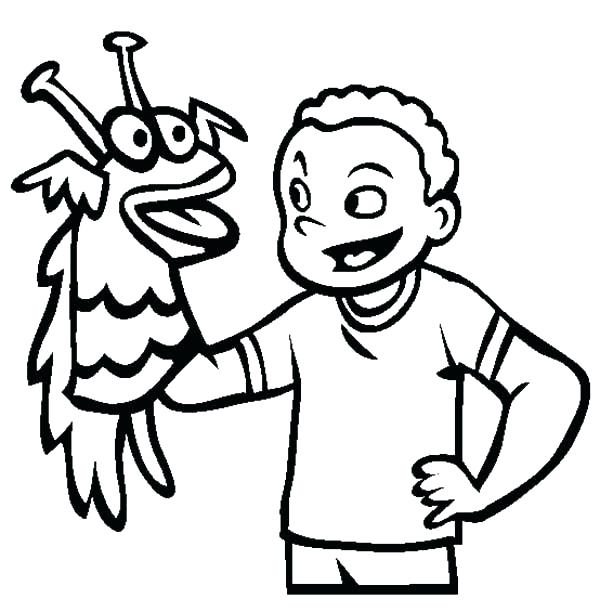 600x612 Puppet Coloring Pages Hand Puppet Coloring Page Playing Hand