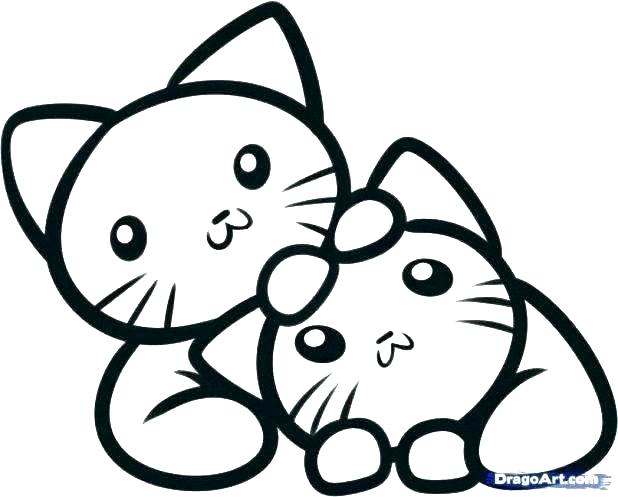 618x497 Kitten Coloring Page