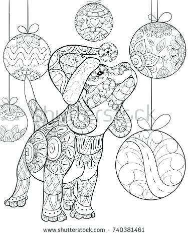 Christmas Puppy Coloring Pages Adult Coloring A Cute Art Style 375x470 Christmas Puppy Coloring Pages Adult Coloring A Cute Art Style