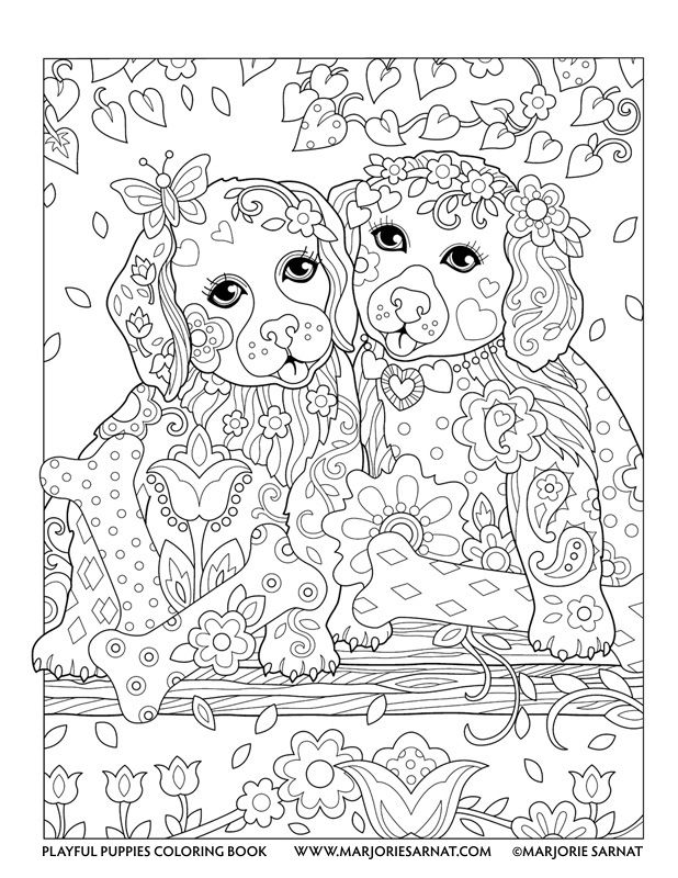 Puppies On A Swing Playful Puppies Coloring Book By Marjorie 618x800 Puppies On A Swing Playful Puppies Coloring Book By Marjorie