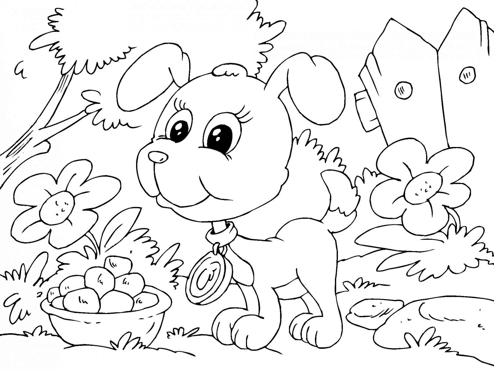 1950x1463 Puppy Coloring Pages Online E1369468093999 For Sheets