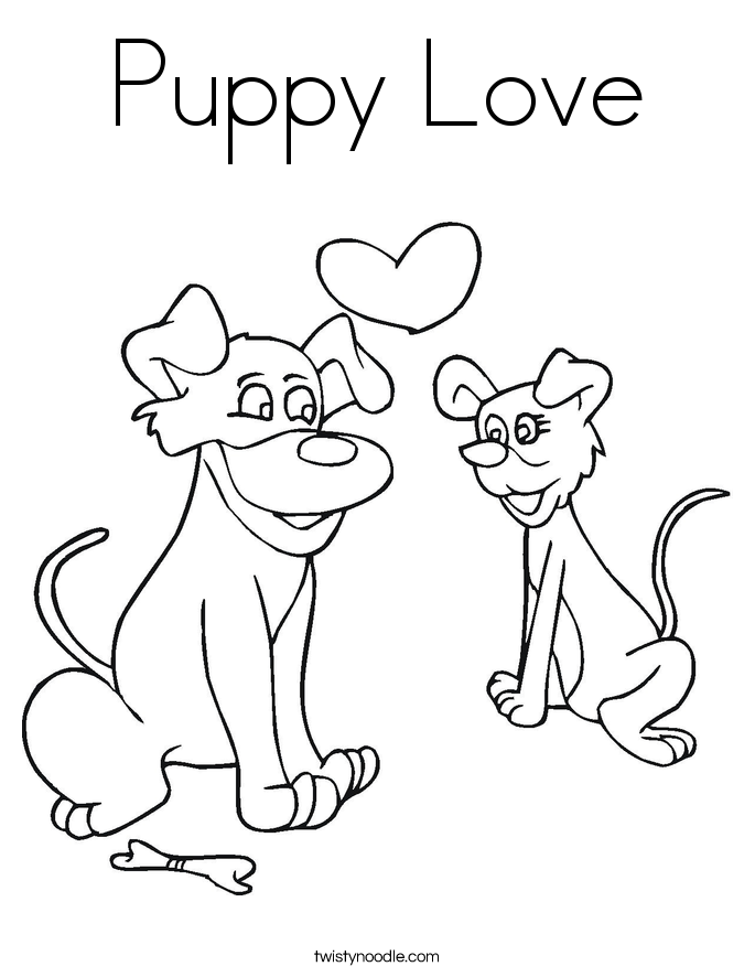685x886 Puppy Love Coloring Page
