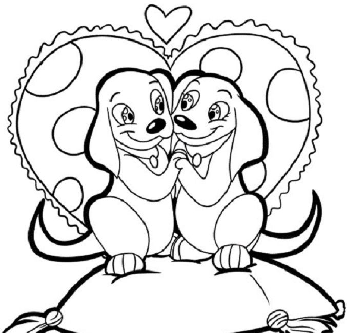 677x650 Puppy Love Coloring Pages Animal