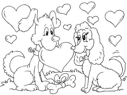 Puppy Love! Have Fun Coloring In This Cute Valentines Day Coloring 533x400 Puppy Love! Have Fun Coloring In This Cute Valentines Day Coloring