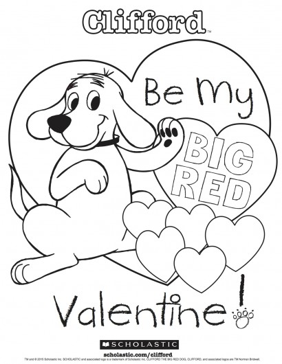 Clifford's My Big Red Valentine Coloring Sheet Parents 410x530 Clifford's My Big Red Valentine Coloring Sheet Parents