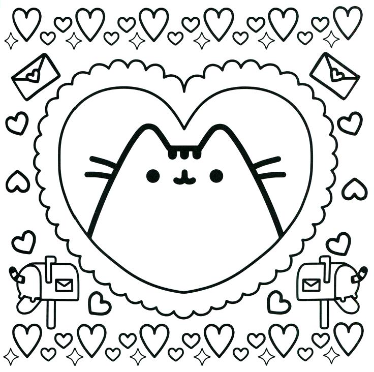 736x732 Pusheen Cat Colouring Pages Image Result For Coloring Page