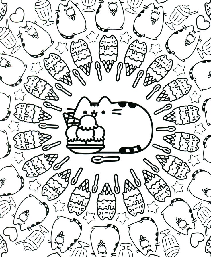 736x894 Pusheen Mandala For Kids