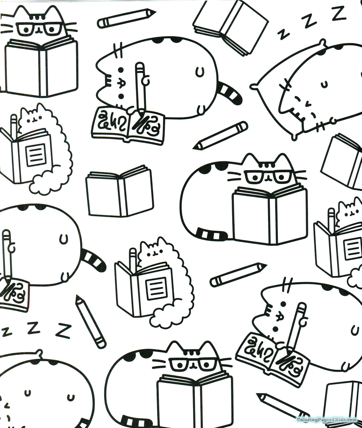 1262x1491 Pusheen Coloring Pages Best Friends For Kids Brilliant Page