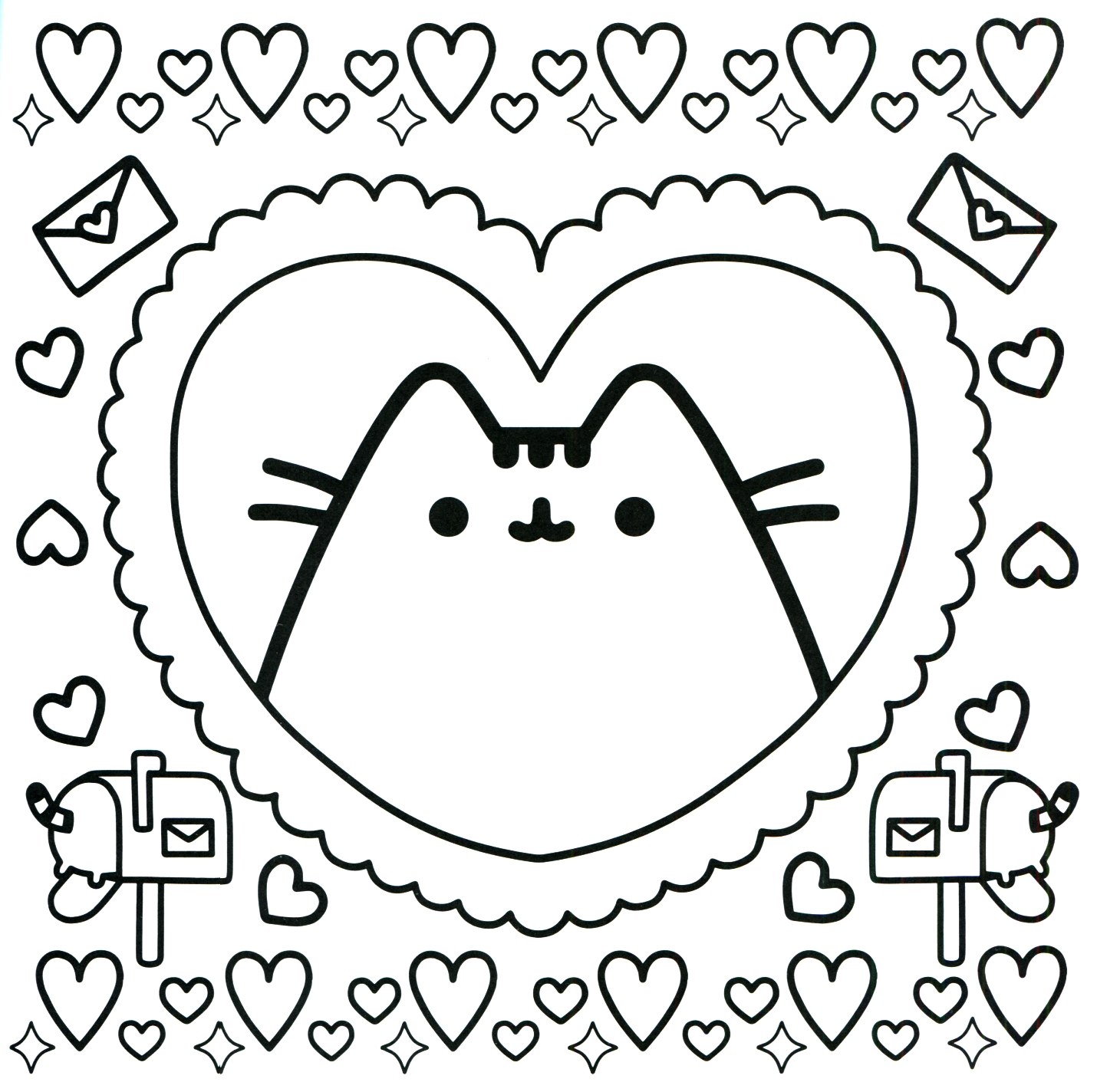 Pusheen Coloring Book Pusheen Pusheen The Cat Printable 1430x1424 Pusheen Coloring Book Pusheen Pusheen The Cat Printable