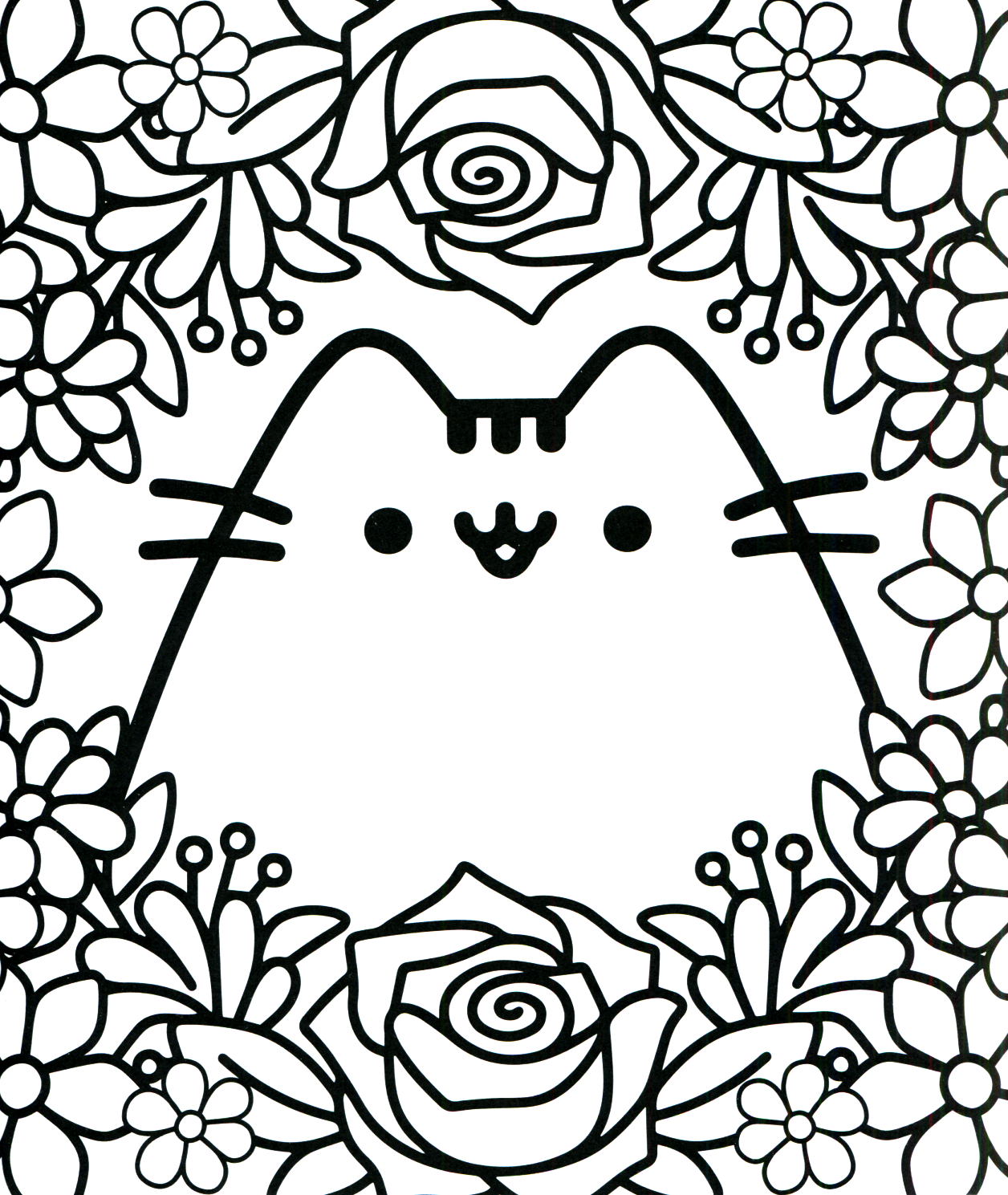 Pusheen Coloring Book The Cat Throughout Pages 1256x1489 Pusheen Coloring Book The Cat Throughout Pages