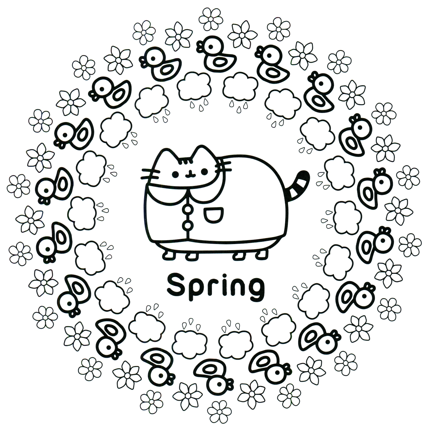 1430x1424 Pusheen Coloring Book Pusheen Pusheen The Cat To Print