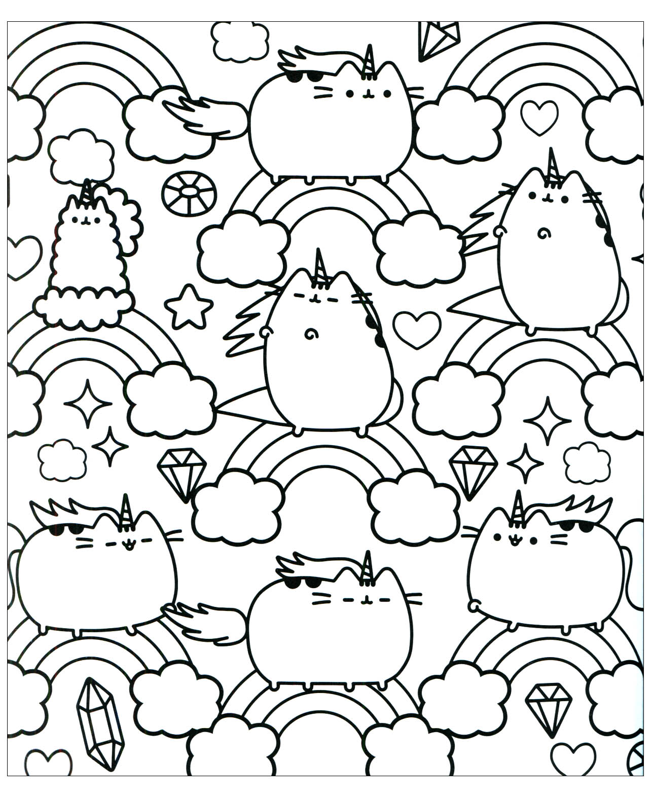 Pusheen Cat Unicorn Coloring Page Coloring Pages
