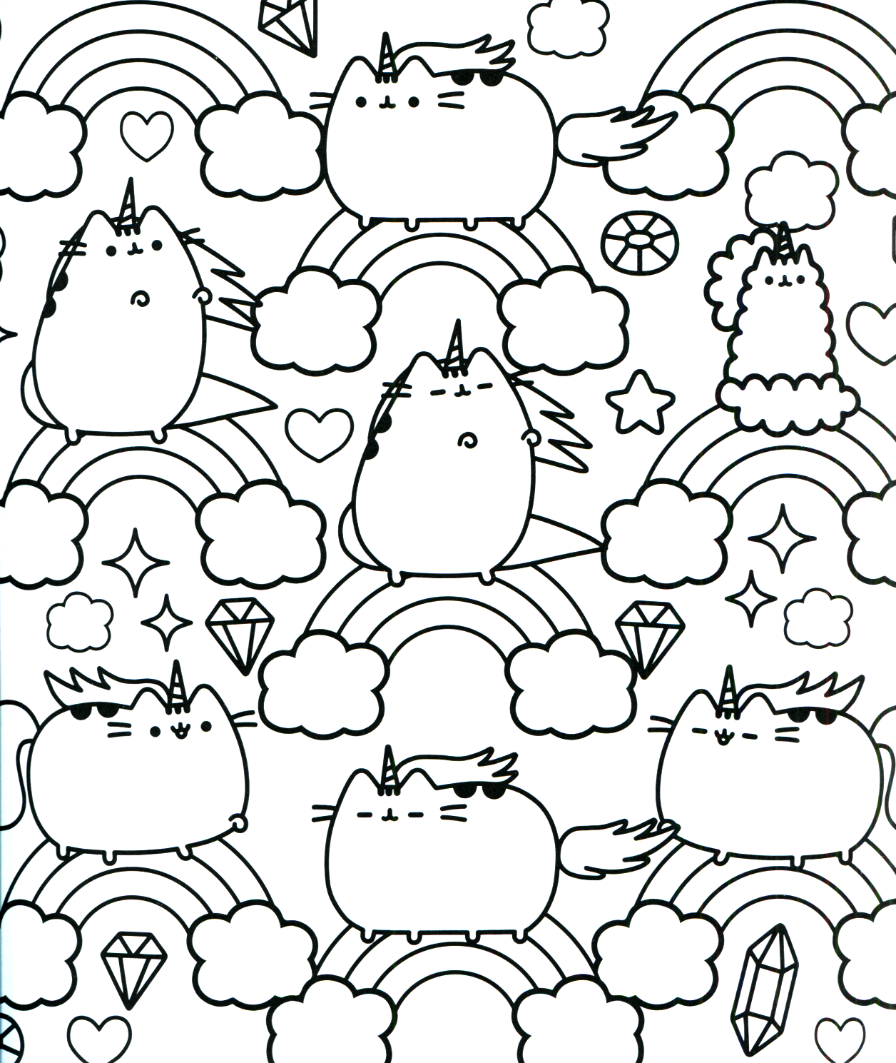 Pusheen Unicorn Coloring Pages 1256x1489 Pusheen Unicorn Coloring Pages
