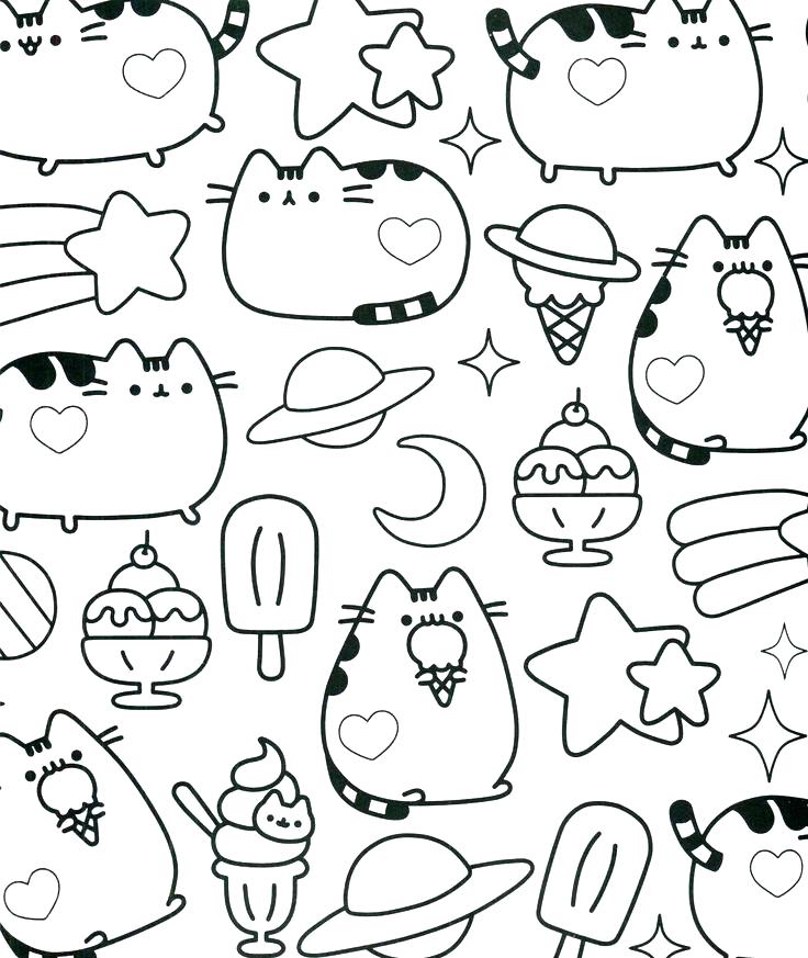 Pusheen Cat Coloring Pages 736x873 Pusheen Cat Coloring Pages