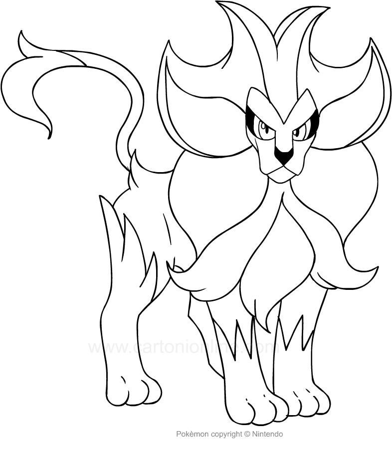 786x922 Drawing Pyroar Of The Pokemon Coloring Page
