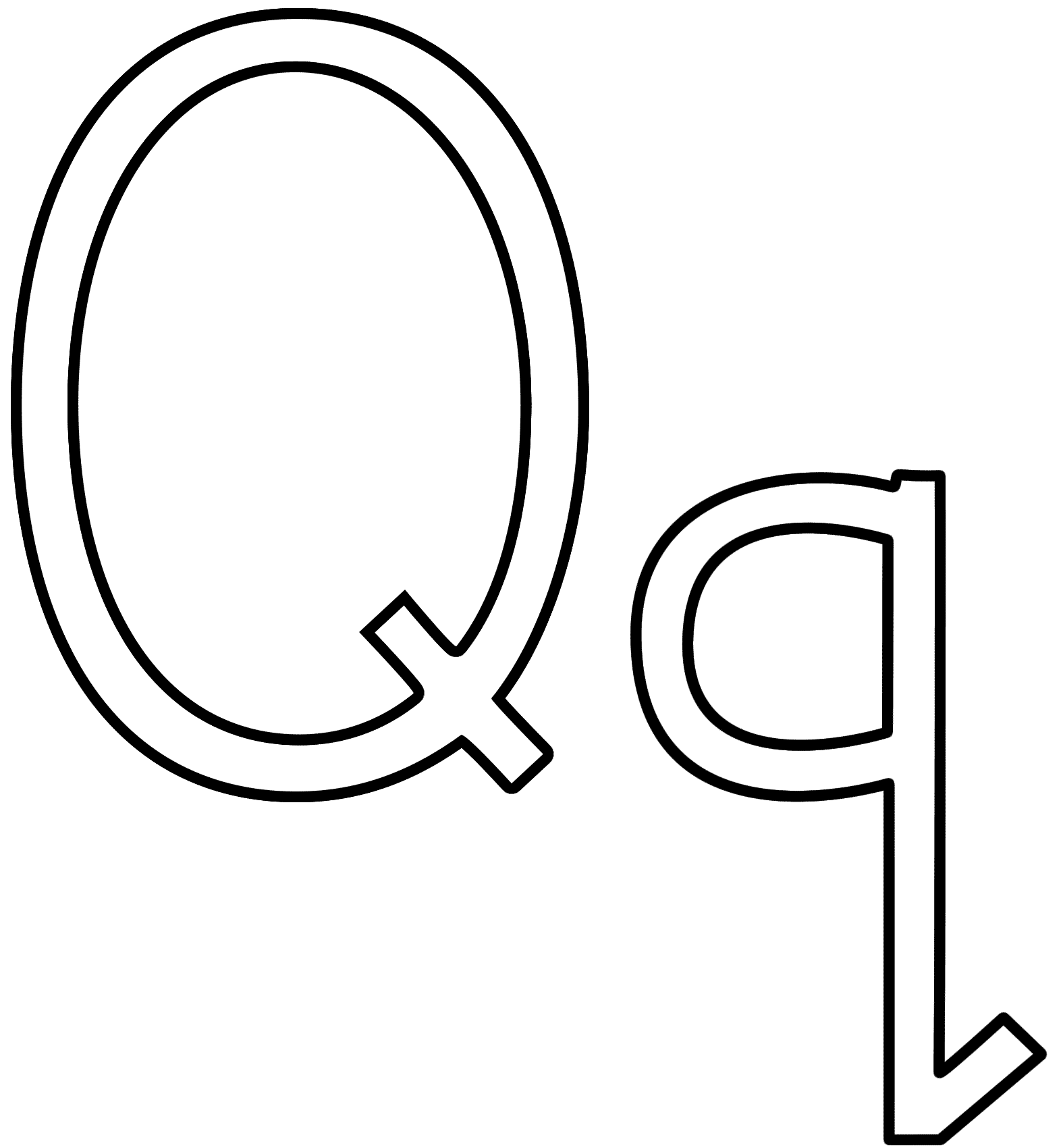 1575x1700 Letter Q Coloring Pages