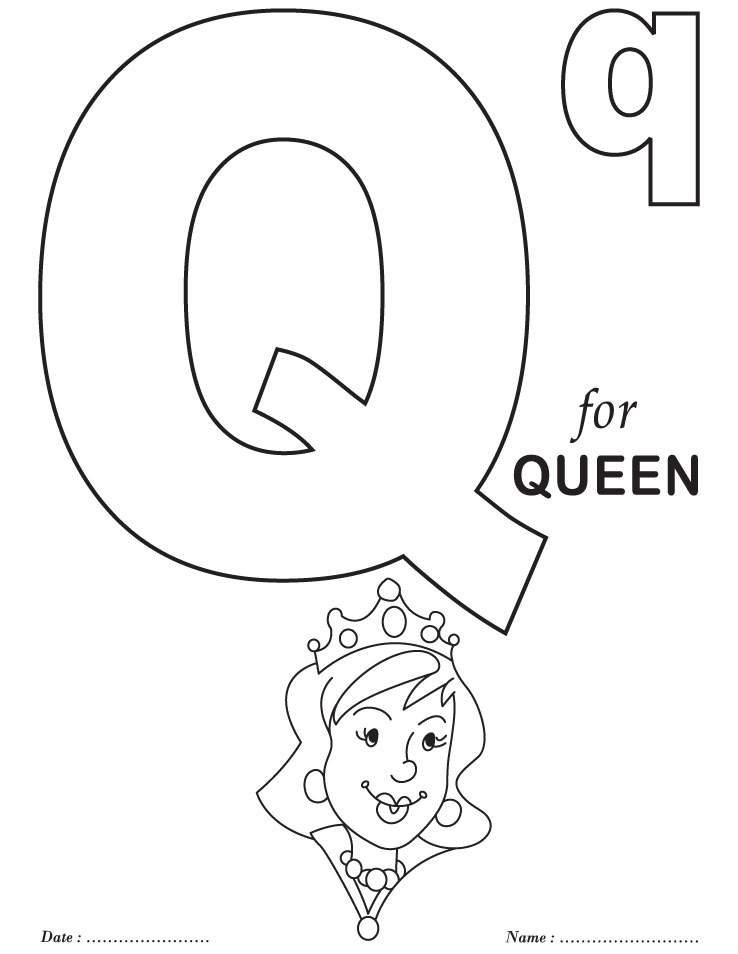 738x954 Printable Alphabet Letter Q Coloring Page