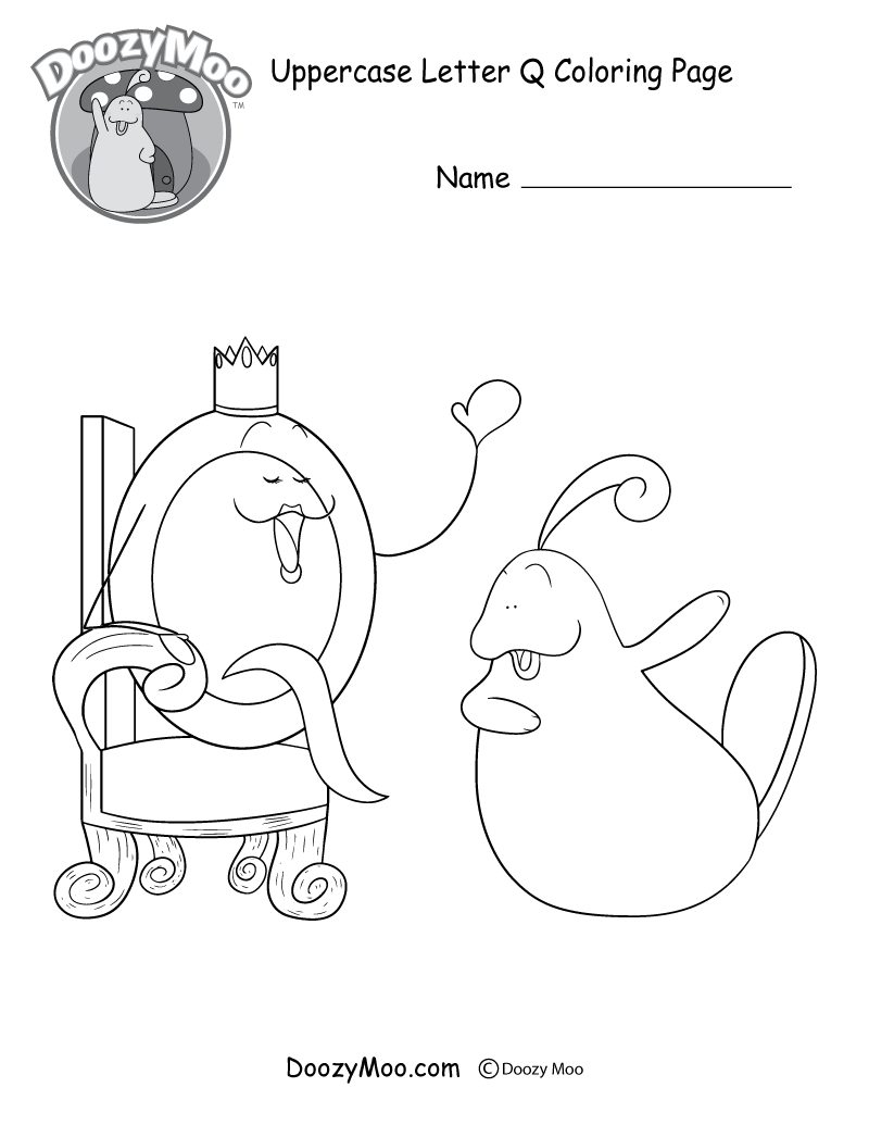 800x1035 Letter Q Coloring Page