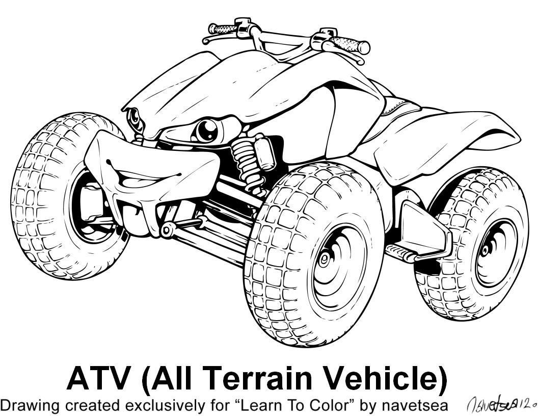 1056x816 Coloring Pages Quad Bike Coloring Sheet
